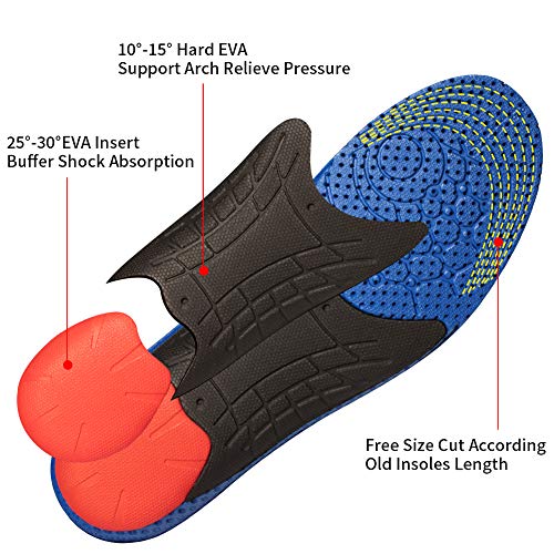 Valsole Sport Cómodas Plantillas - proporciona una absorción de los impactos y una amortiguación superior - para el dolor de talón, espolones del talón, pies planos, Fascitis Plantar (40-46 EU, V109C)