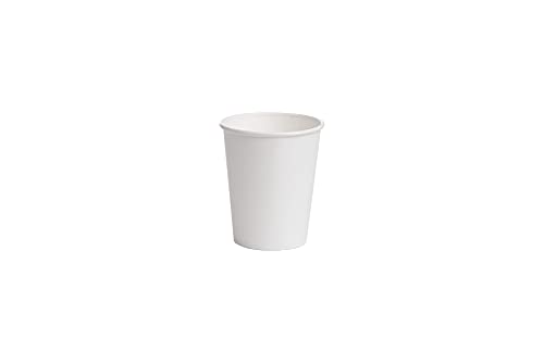 Vasos de cartón blanco, 50 unidades, 200 ml, biodegradables, compostables, desechables, para bebidas calientes y frías
