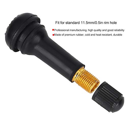Vástago de Válvula, 10Pcs TR414 Vástago de Válvulas de Neumático a Presión de Rueda Vástago con Tapa Antipolvo sin Núcleo de Válvula para ATV Motocicletas Automóviles Bicicletas