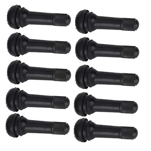 Vástago de Válvula, 10Pcs TR414 Vástago de Válvulas de Neumático a Presión de Rueda Vástago con Tapa Antipolvo sin Núcleo de Válvula para ATV Motocicletas Automóviles Bicicletas