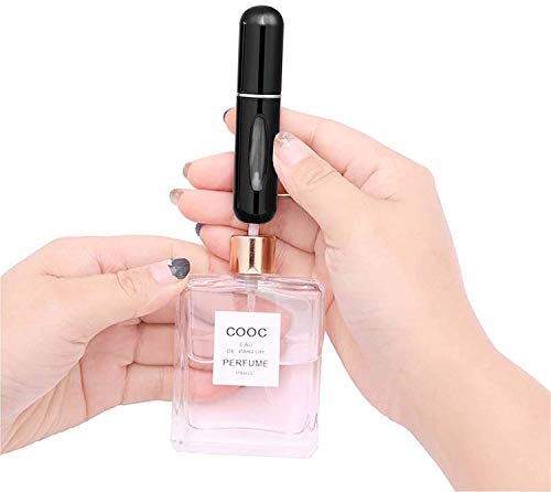 VEGCOO 6PCS Atomizador Perfume Recargable, Mini Spray de Perfume Portátil, Botella Vacío Pulverizador Viaje 5ml (A)