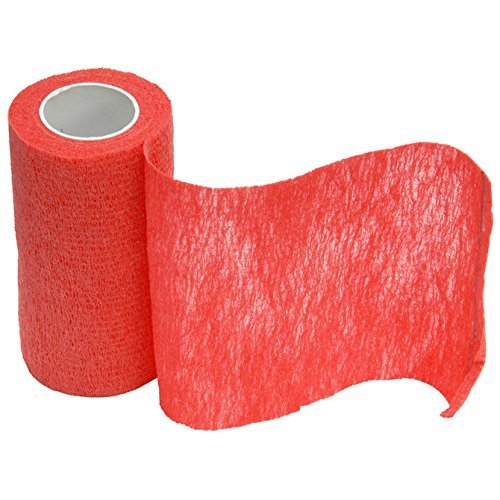 Vendaje autoadhesivo (12 rollos) de 10 cm x 4,5 m, para primeros auxilios, deportes, vendas, animales, de Cobox, naranja
