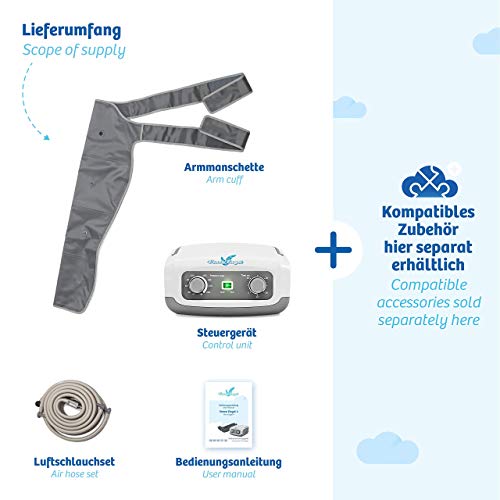 Venen Engel 4 aparato de masajes con brazalete para el brazo, 4 cámaras de aire, presión y tiempo fácilmente configurables