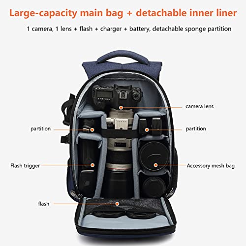 Venta Loca Mochila De Protección De Partición De Cámara, Bolsa De Cámara Mochila De Cámara Impermeable A Prueba De Golpes con 1 Bolsa De Cámara para Exteriores