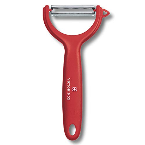 Victorinox Pelador de tomate y kiwi, con filo dentado y corte bidireccional, inoxidable, apto para el lavavajillas y de color rojo