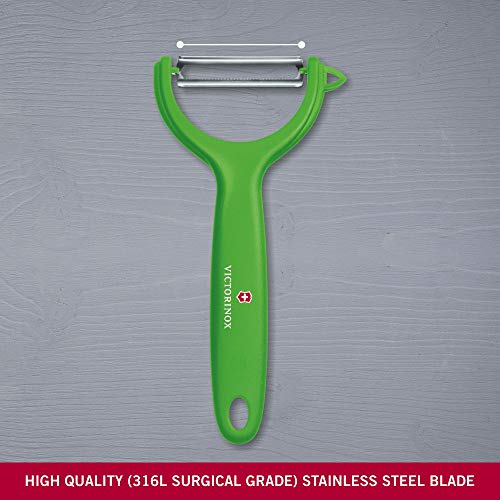 Victorinox Pelador de tomate y kiwi, con filo dentado y corte bidireccional, inoxidable, apto para el lavavajillas y de color verde