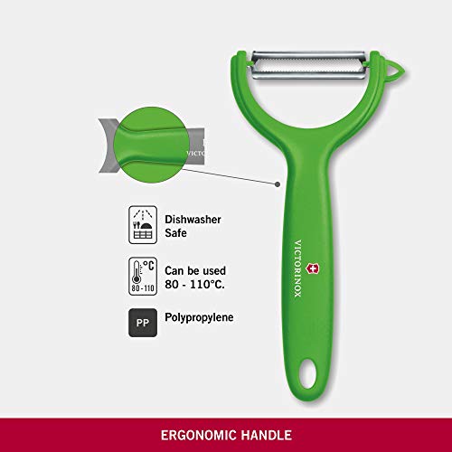 Victorinox Pelador de tomate y kiwi, con filo dentado y corte bidireccional, inoxidable, apto para el lavavajillas y de color verde
