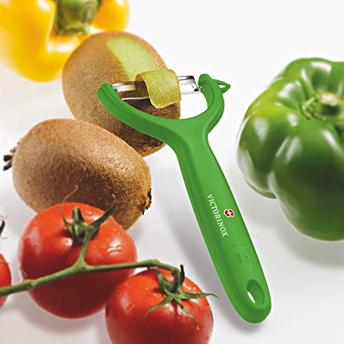 Victorinox Pelador de tomate y kiwi, con filo dentado y corte bidireccional, inoxidable, apto para el lavavajillas y de color verde