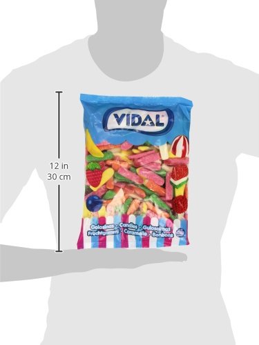 Vidal Golosinas. Dedos Pica surtidos. Caramelo de goma con sabor pica. Colores rosa, amarillo, naranja y verde. Bolsa 1 kg