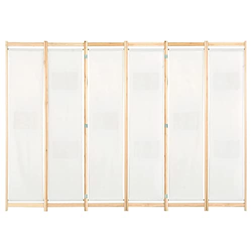 vidaXL Biombo Divisor de 4 Paneles de Tela Decoración Hogar Casa Jardín Bricolaje Salón Comedor Ambientes Habitaciones Separador 160x170x4 cm Crema