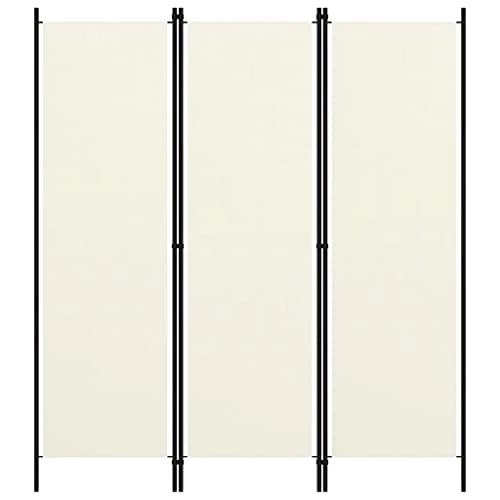 vidaXL Biombo Divisor de 6 Paneles de Pie Plegable Separador Habitación Dormitorio Estancia Decoración Partición Privacidad Blanco Crema 300x180 cm
