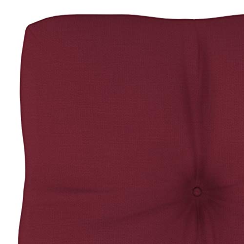 vidaXL Cojín para Sofá de Palets Asiento Silla Respaldo Jardín Patio Balcón Terraza Exterior Suave Cómodo Decoración Vino Tinto 60x40x12 cm