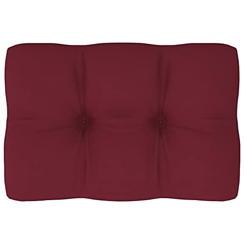 vidaXL Cojín para Sofá de Palets Asiento Silla Respaldo Jardín Patio Balcón Terraza Exterior Suave Cómodo Decoración Vino Tinto 60x40x12 cm