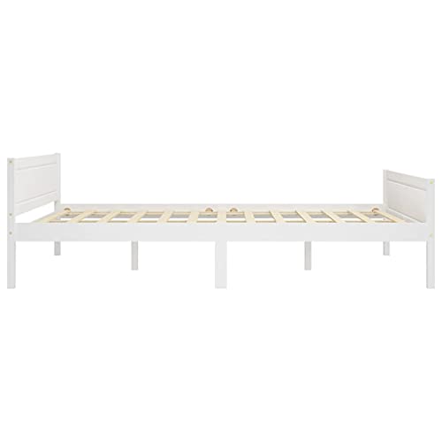 vidaXL Estructura de Cama de Madera Maciza de Pino Blanca 120x200 cm