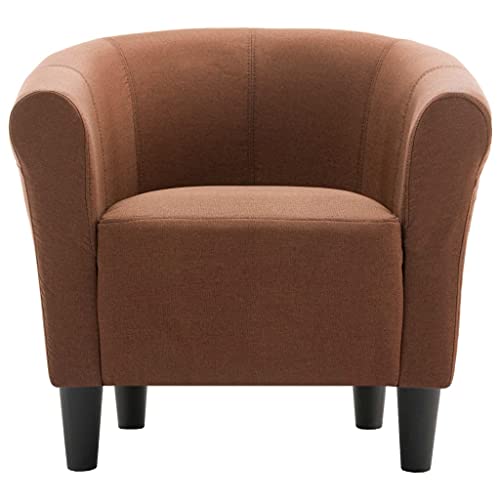 vidaXL Sillón de Tela Mobiliario Decoración para Casa Hogar Diseño Elegante Ergonómico Moderno Robusto Duradero Estable Cómodo Útil Marrón 70x56x66cm