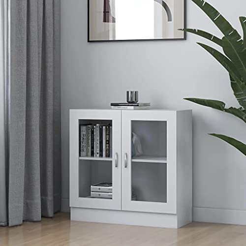 vidaXL Vitrina Armario de Libros Estantería Estante Soporte Almacenamiento Oficina Hogar Decoración de Aglomerado Blanco 82,5x30,5x185,5 cm