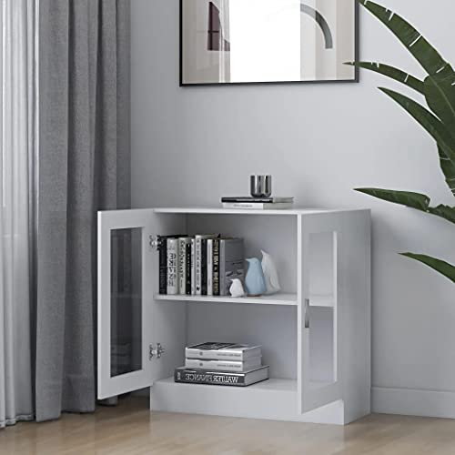 vidaXL Vitrina Armario de Libros Estantería Estante Soporte Almacenamiento Oficina Hogar Decoración de Aglomerado Blanco 82,5x30,5x185,5 cm