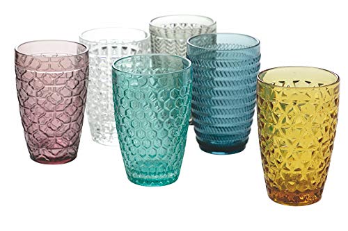 Villa d'Este Home Tivoli - Juego de 6 vasos de cristal - Línea Geometrie - Capacidad de 380 ml