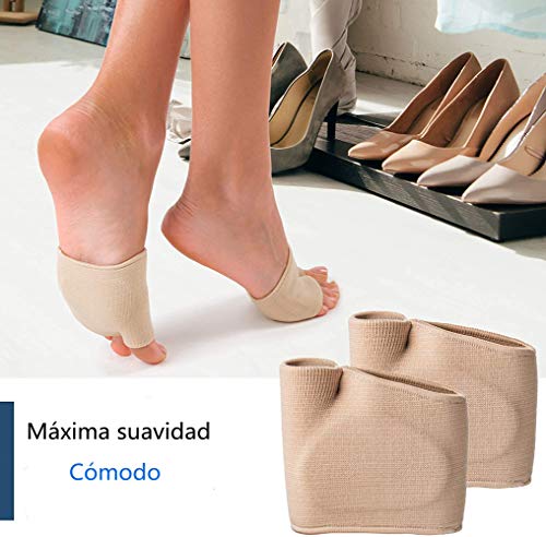Voarge 1 Par Almohadillas metatarsianas, Cojín de bola de pie con Almohadillas de Silicona Incorporada para Antepié Aliviar el Dolor, Código Código L código 40-45 / incluida silicona (L)