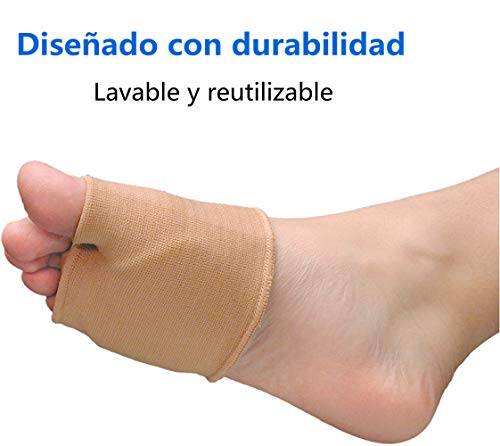 Voarge 1 Par Almohadillas metatarsianas, Cojín de bola de pie con Almohadillas de Silicona Incorporada para Antepié Aliviar el Dolor, Código Código L código 40-45 / incluida silicona (L)