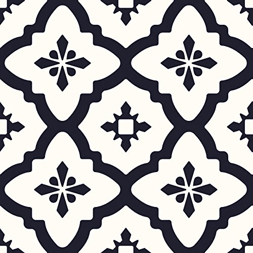 WallPops FP2480 Comet - Azulejos de suelo (10 unidades), color negro