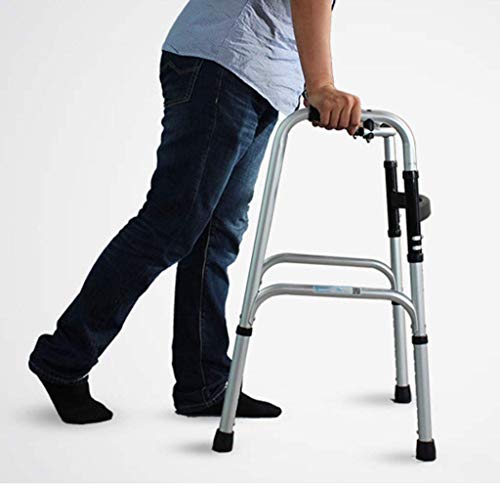WANGXIAOLINshouzhang De pie rehabilitación Plegable Vertical Walker Ligero Plegable fácil Llevar Marco Muleta Barandilla con Estilo Muleta Marcha asistida Hermosa (Color : Blue)