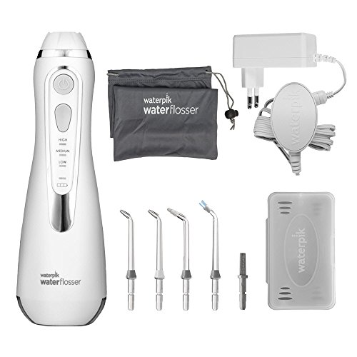 Waterpik 20023369 WP-560EU - Irrigador Bucal Recargable Irrigador Dental Portátil, Color Blanco