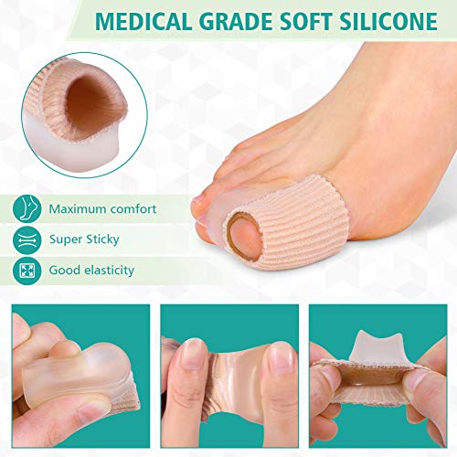Wchiuoe Gel Corrector del Dedo Gordo del Juanete, corrector de juanetes y alivio con separadores de dedos de los pies, Hallux Valgus Alivio del Dolor Separación de los Dedos del Pie