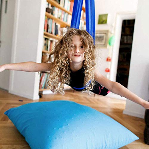 WCX Hamaca De Yoga Aérea Anti Gravedad Columpio Volador Yoga Seda Pilates Establecer Incluir Mosquetones Acero Correas Extensión (Color : Blue, Size : 1.5x2.8m)