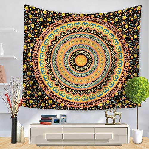 WERT Mandala Tapiz Colgante de Pared Playa de Arena Manta Alfombra Tienda de campaña Colchón de Viaje Tapiz Bohemio para Dormir A18 150x130cm