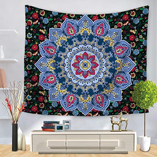 WERT Mandala Tapiz Colgante de Pared Playa de Arena Manta Alfombra Tienda de campaña Colchón de Viaje Tapiz Bohemio para Dormir A18 150x130cm