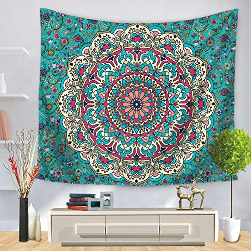 WERT Mandala Tapiz Colgante de Pared Playa de Arena Manta Alfombra Tienda de campaña Colchón de Viaje Tapiz Bohemio para Dormir A18 150x130cm