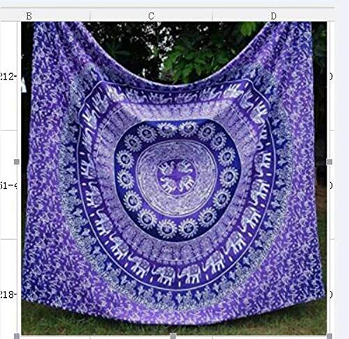 WERT Tapiz de Mandala Indio para Colgar en la Pared, Manta de Alfombra para la Playa, Tienda de campaña, colchón de Viaje, Tapiz Bohemio para Dormir A8 200x150cm