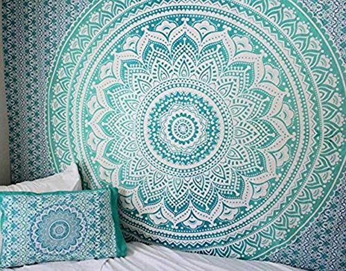 WERT Tapiz de Mandala Indio para Colgar en la Pared, Manta de Alfombra para la Playa, Tienda de campaña, colchón de Viaje, Tapiz Bohemio para Dormir A8 200x150cm