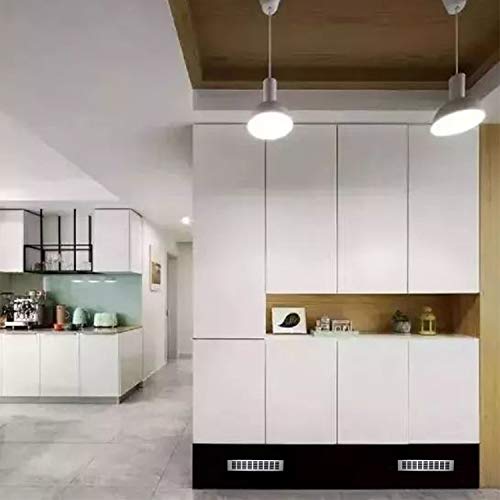 WJUAN Rejilla de Ventilación Plata Rejilla Ventilacion Mueble Cocina, Rejilla de Ventilación Rectangular de 400 mm para Ventilación de Armarios y Dormitorios