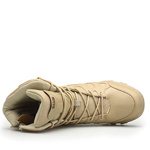WOJIAO Botas Militares para Exteriores para Hombre Zapatos de Senderismo de Primavera y Verano Comando Botas de Nieve tácticas para el Desierto Impermeable y ponible