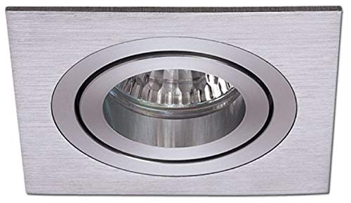 Wonderlamp Classic W-E000110 Pack de Focos Empotrables Cuadrados con Portalámparas GU10, Gris, 9 x 2.5 cm, 10 Unidades