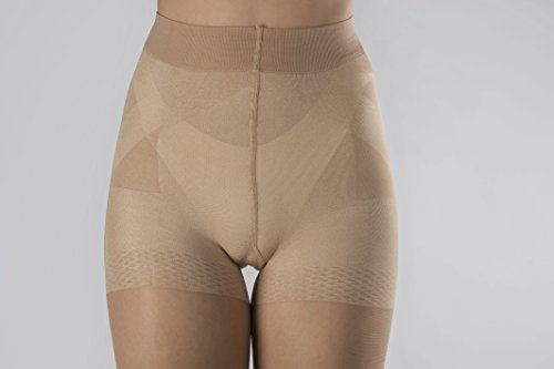 WOOTI Panty con Braga tipo faja efcto Push-up CONTADINA 20 den, color Marrón, talla S, Elegante, Atractivo, Cómodo, resistente, contenitivo, Velado, Refinado