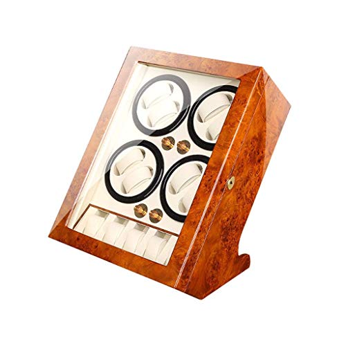 WYZXR Caja de Madera con 4 Modos de rotación para 8 Posiciones de bobinado y Caja de Almacenamiento para 5 Relojes