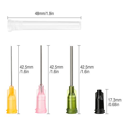 XINDA Jeringas de uso industrial (5 ml, 3 ml, 1 ml cada 10 unidades) Jeringas con agujas de punta roma, tapas de almacenamiento y tapones para jeringas