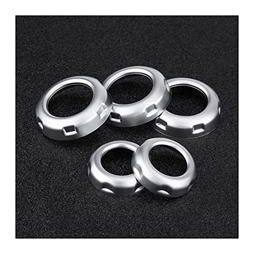 xiuxiu 5 unids Chrome Car Car Volumen y Aire Acondicionado Botones Botón Tapa de Ajuste Fit para Land Rover Discovery 4 LR4 2009 2010 2011 2012 2013-2016