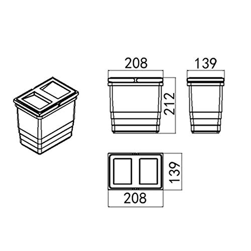 XJJZS Pequeña cocina papelera 4L oculta colgando en la puerta es simple y conveniente y no ocupa espacio