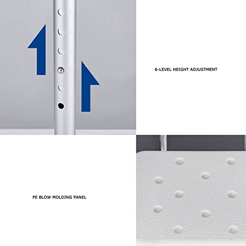 XXIOJUN Silla De Ducha con Respaldo, Silla De Baño con Banco De Ducha para Ancianos, Asientos De Ducha con Bañera para Discapacitados para Adultos Altura Ajustable Utilizado para El Baño