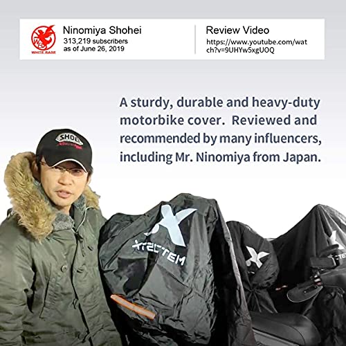 XYZCTEM Funda impermeable para motocicleta, extra resistente, grosor 210D Oxford, protección para todas las estaciones, para exteriores, con una longitud máxima de 245 cm