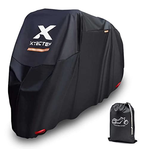 XYZCTEM Funda impermeable para motocicleta, extra resistente, grosor 210D Oxford, protección para todas las estaciones, para exteriores, con una longitud máxima de 245 cm