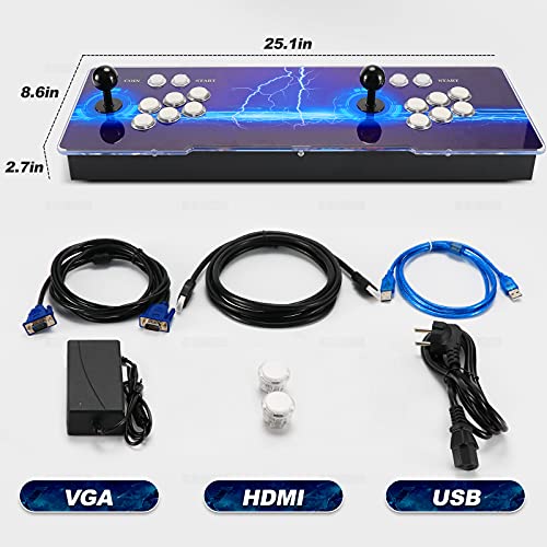 YaremYac [Arcade Game Console 7000] Pandora Box 3D+ 2 Consolas domésticas con Joystick,720P Full HD, Joystick Arcade Arcade Video Gamepad VGA/HDMI/USB