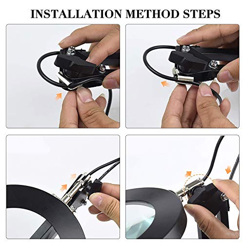 YeenGreen Lámpara de Aumento Led, Lámpara Lupa con Luz Led, Lámpara de Escritorio con Lupa, 10X Lámparas de Lupa, Iluminadas de 3 Colores, Lámpara de Brazo Giratorio Ajustable para Mesa de Trabajo