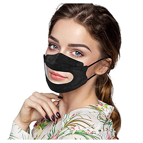 Yesloveme 10 Piezas Mascarillas Transparentes, MáScara Transparente De Labios, MáScara Transparente De Tres Capas, Transpirable Y CóModa, Adecuada Para Exteriores, Hogar (1)