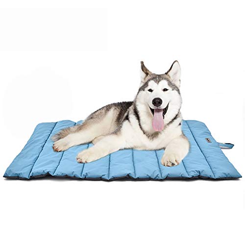 YGJT Cama para Perros Grande / Mediana Impermeable, Colchón Perros Gatos Lavable y Suave, Manta de Picnic Familiar Multifuncional para Uso Interior y Exterior, 110x68cm, Azul