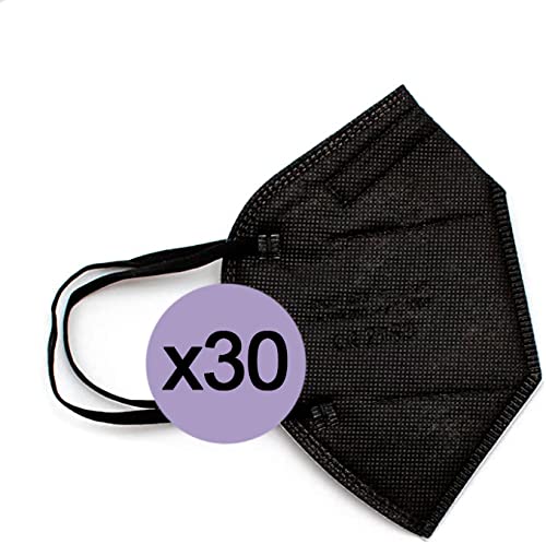 YIDA Mascarillas FFP2 Adultos, Desechables, 5 Capas, Color Negro (30 unidades)